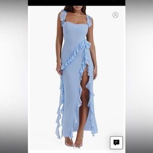 House of CB Ariela Ruffle Side Slit Gown